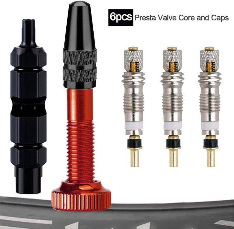 Ciomszan Presta Valve Core Bike Valve Core Removal Tool MTB Tire Valve Stem Repair, Bicycle Valve Core Replacements Set, Presta & Schrader Valve Stem Remover Tool Kit - Image 3